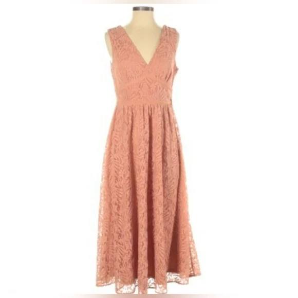 Nsr Dresses | Nsr Peach Sleeveless Lace Midi Dress - Size Medium (Nwt) | Color: Pink | Size: M | Pm-42499907's Closet Nsr Dresses | Nsr Peach Sleeveless Lace Midi Dress - Size Medium (Nwt) | Color: Pink | Size: M | Pm-42499907's Closet